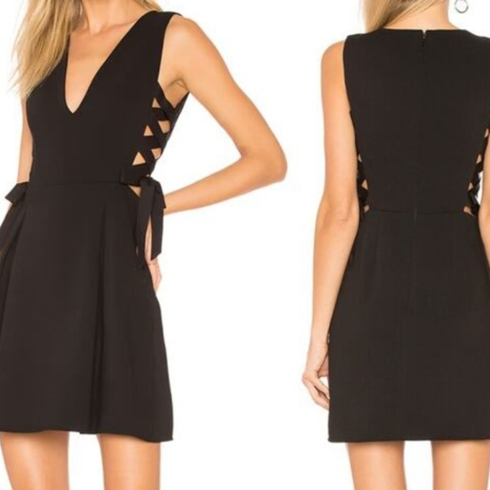 BCBGMaxAzria Black Cutout Side Dress